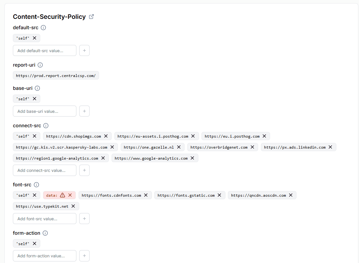 CentralCSP CSP Builder interface