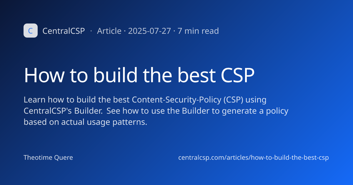 How to build the best CSP | CentralCSP